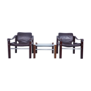 Chaises safari et table