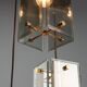 1960s brass and smoked glass ceiling light
