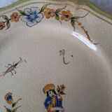 4 Moustiers Longchamp dessert plates. Hand-painted. 1986