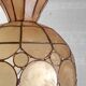 Pendant lamp in amber mother-of-pearl and brass – 60s/70s