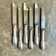 6 Guy Degrenne dessert knives in silver metal