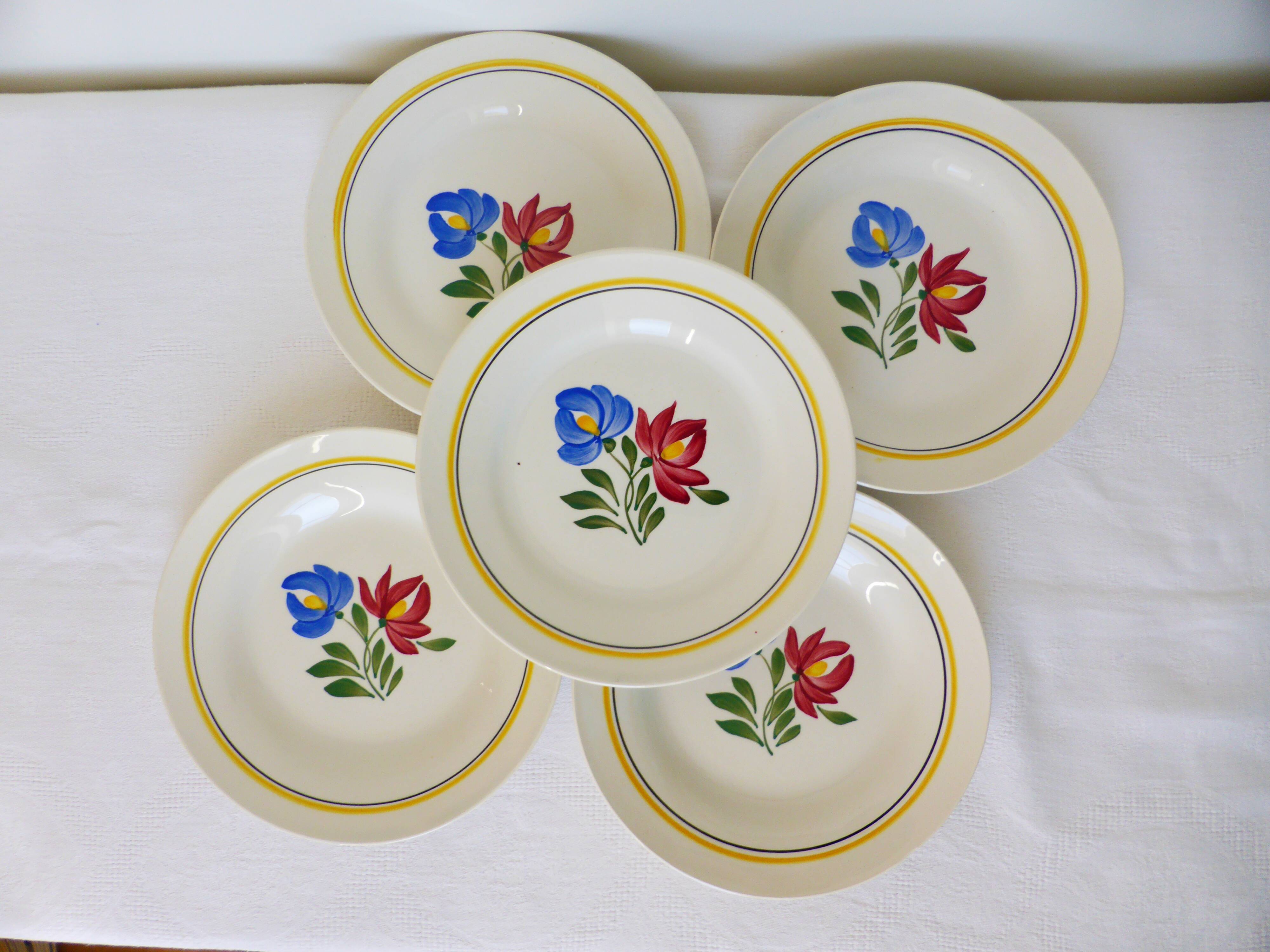 5 dessert plates of Digoin Sarreguemines dunkirk model 210688