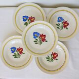 5 dessert plates of Digoin Sarreguemines dunkirk model 210688