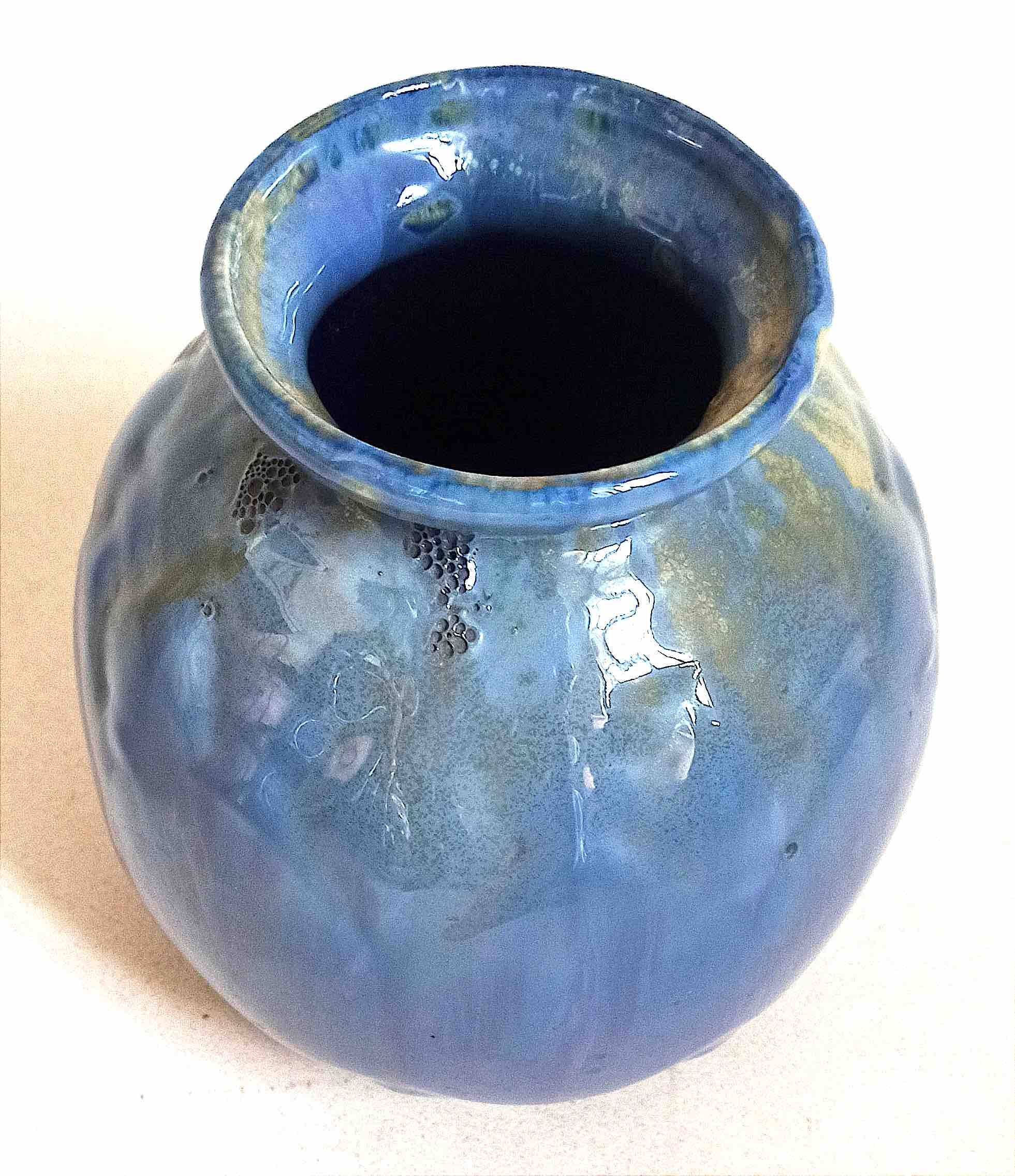 Vase barbotine Art Déco Hauteur 19,3 cm Diamètre 18,8 cm