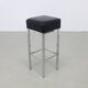 4x Chrome and Leather Bar Stools, 1980s