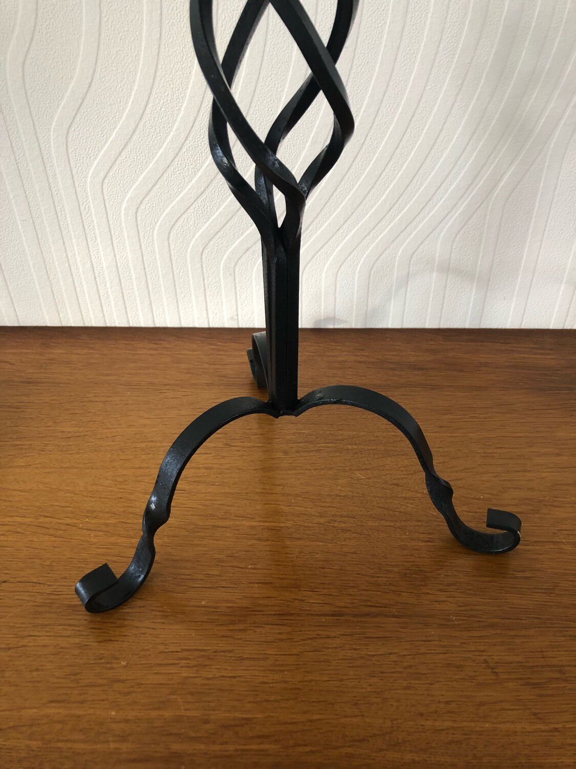 Vintage wrought iron candle holder