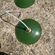 Pair of vintage suspension green and white enamelled sheet - 24 cm firm undue