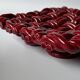 Burgundy woven ceramic basket bowl