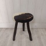 Brutalist cowhide stool