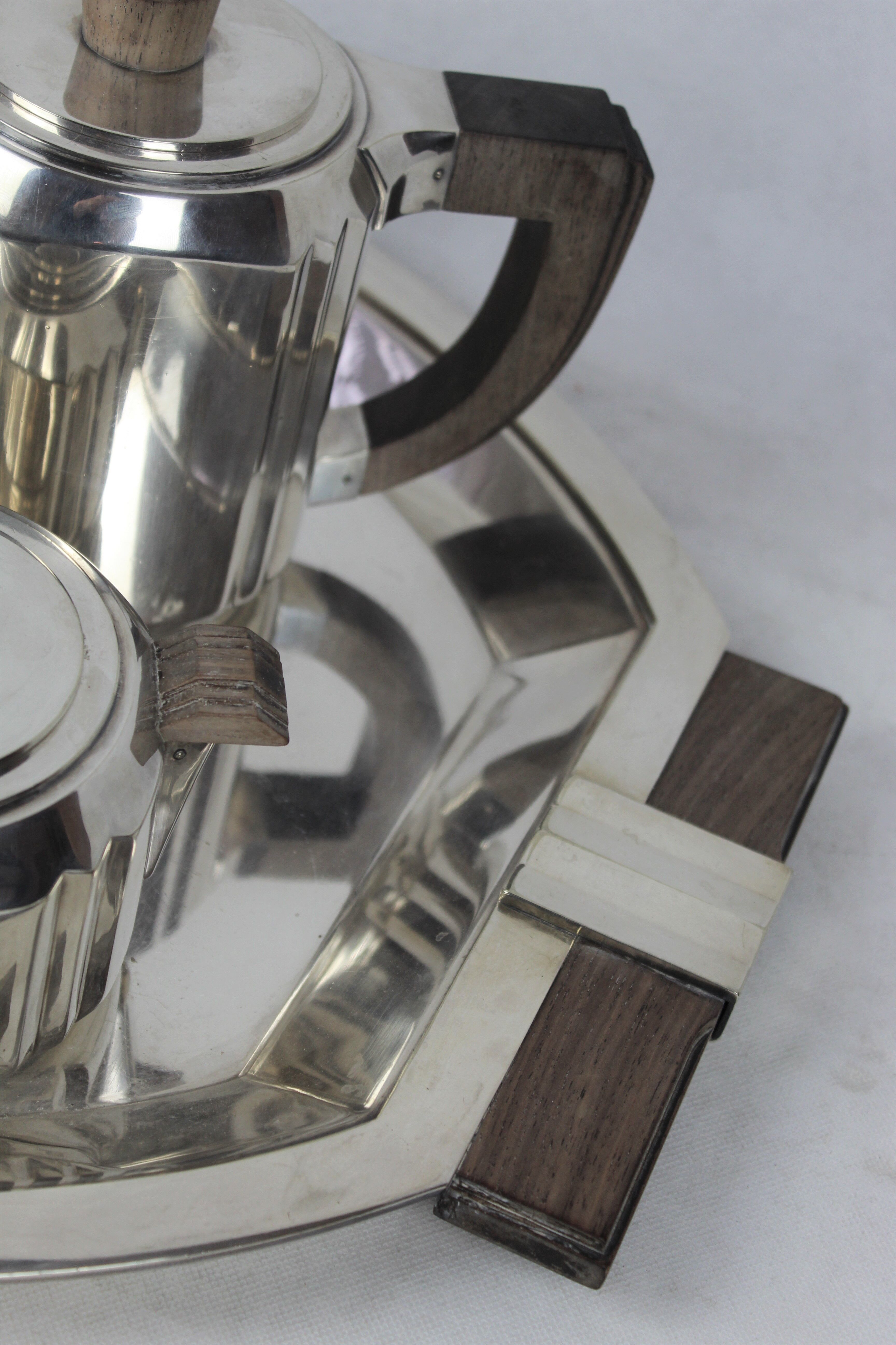 Art-Deco tea set Christofle designer Luc LANEL