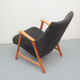1950s armchair in anthracite velour, completly restored