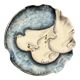 Art Deco ceramics circa 1940: large dove-shaped dish signed