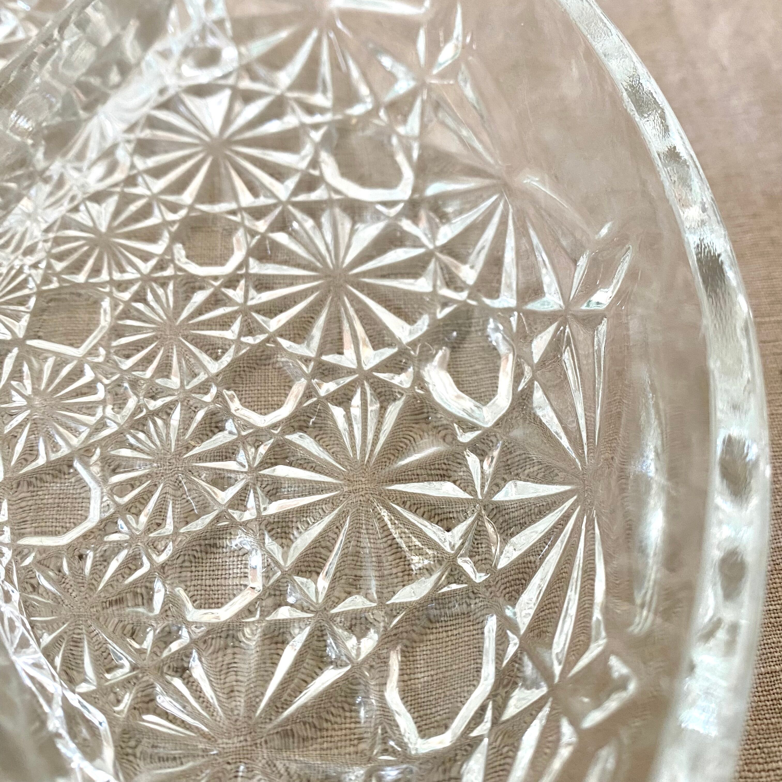 Glass dish aperitif service 80s