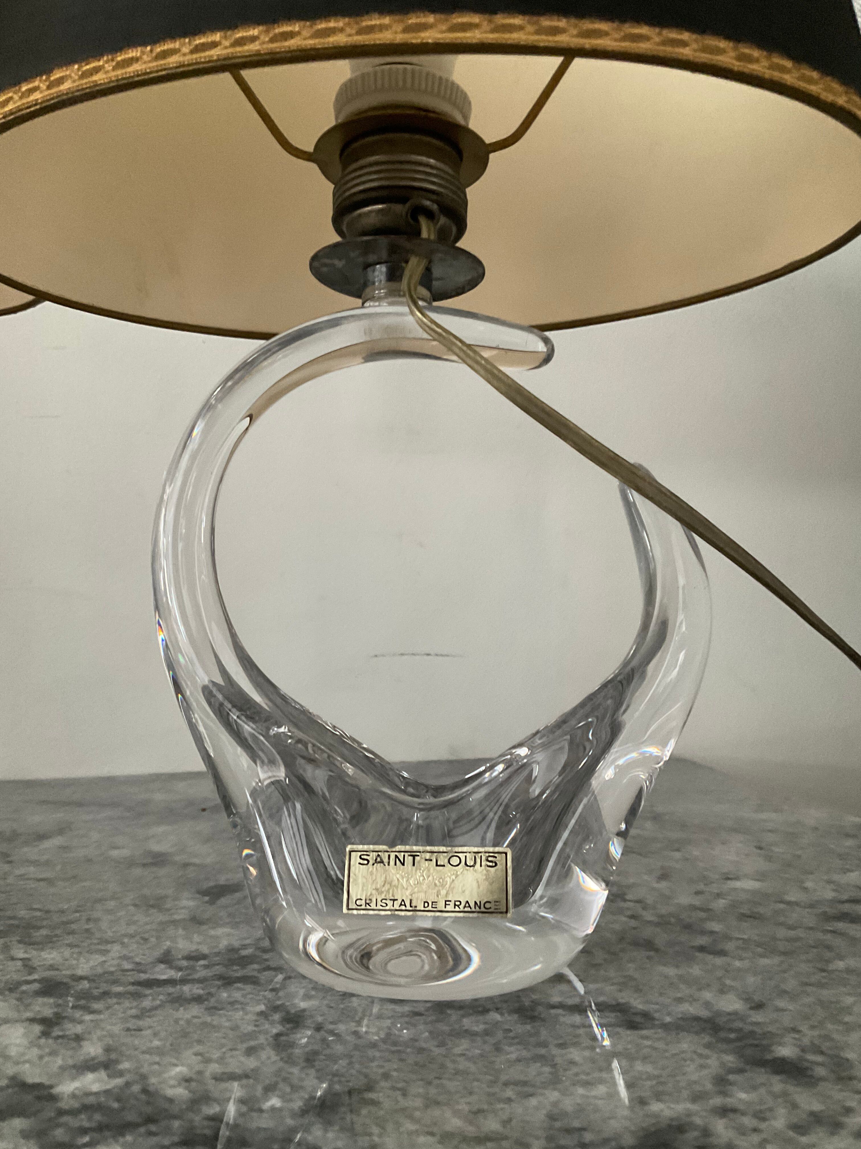 Pair of Saint Louis crystal lamps from the 1950s-60s.
