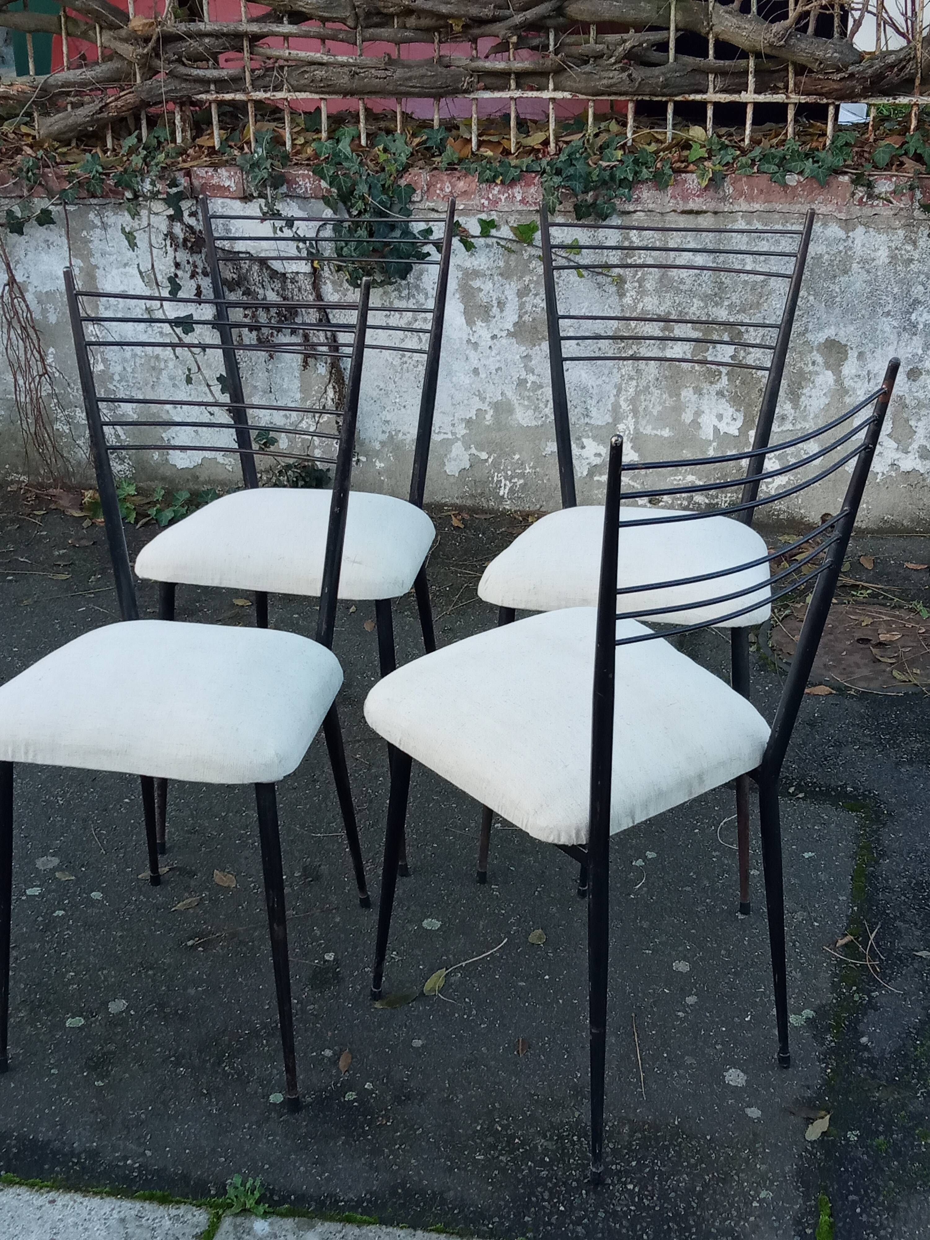 Four chairs by Colette Gueden reupholstered from the 1950s/60s.