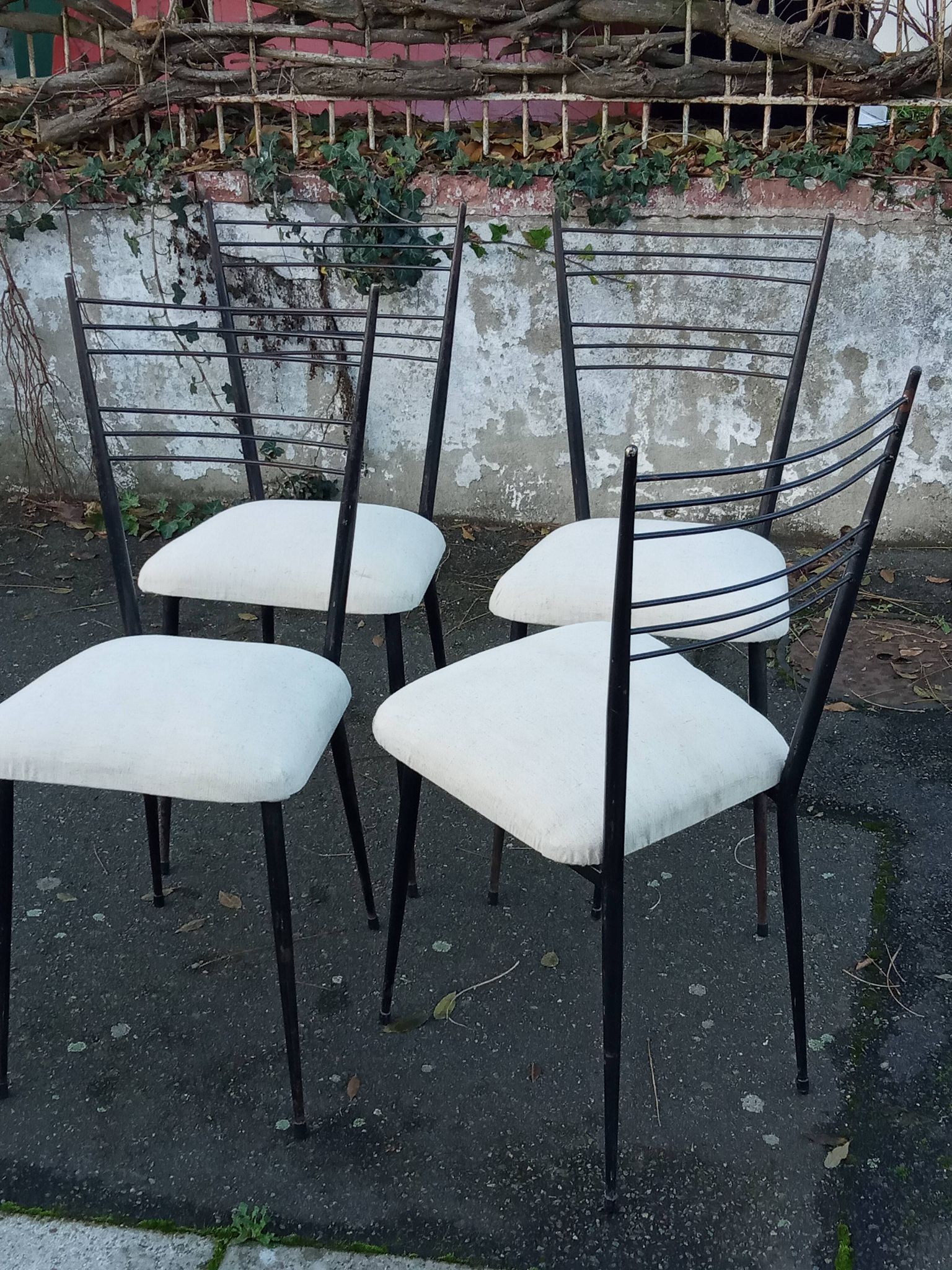 Four chairs by Colette Gueden reupholstered from the 1950s/60s.