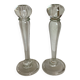 Pair large glass candle holders