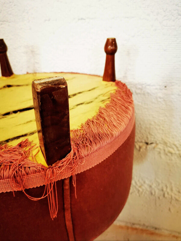 Pink fringed velvet heater