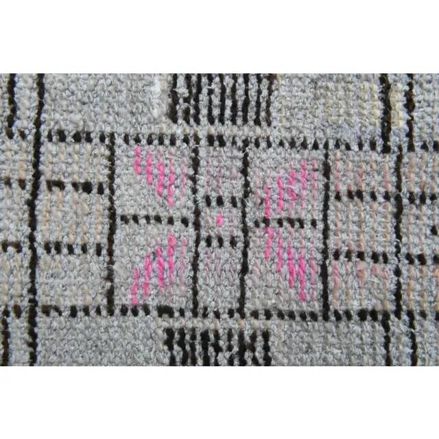 1970s Turkish Oushak Handmade Wool Cotton Beige Runner 77x245