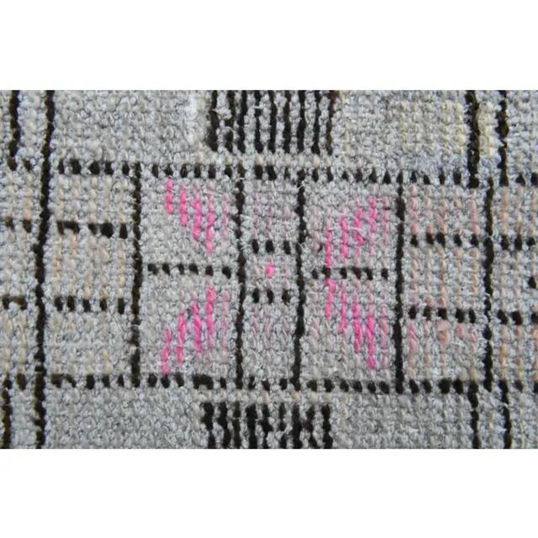 1970s Turkish Oushak Handmade Wool Cotton Beige Runner 77x245