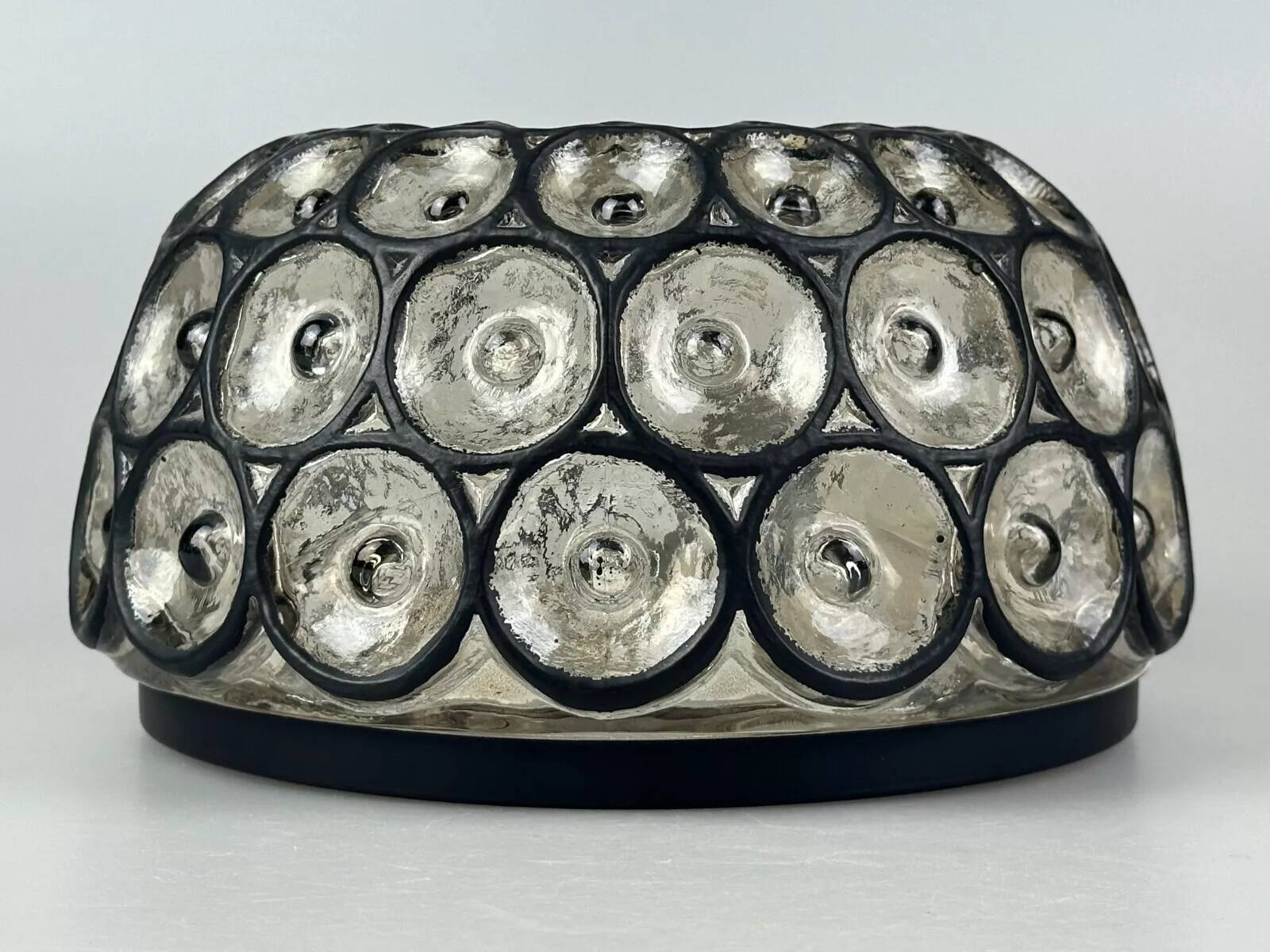 Ceiling light from the 60s and 70s Glashütte Limburg Germany glass & metal