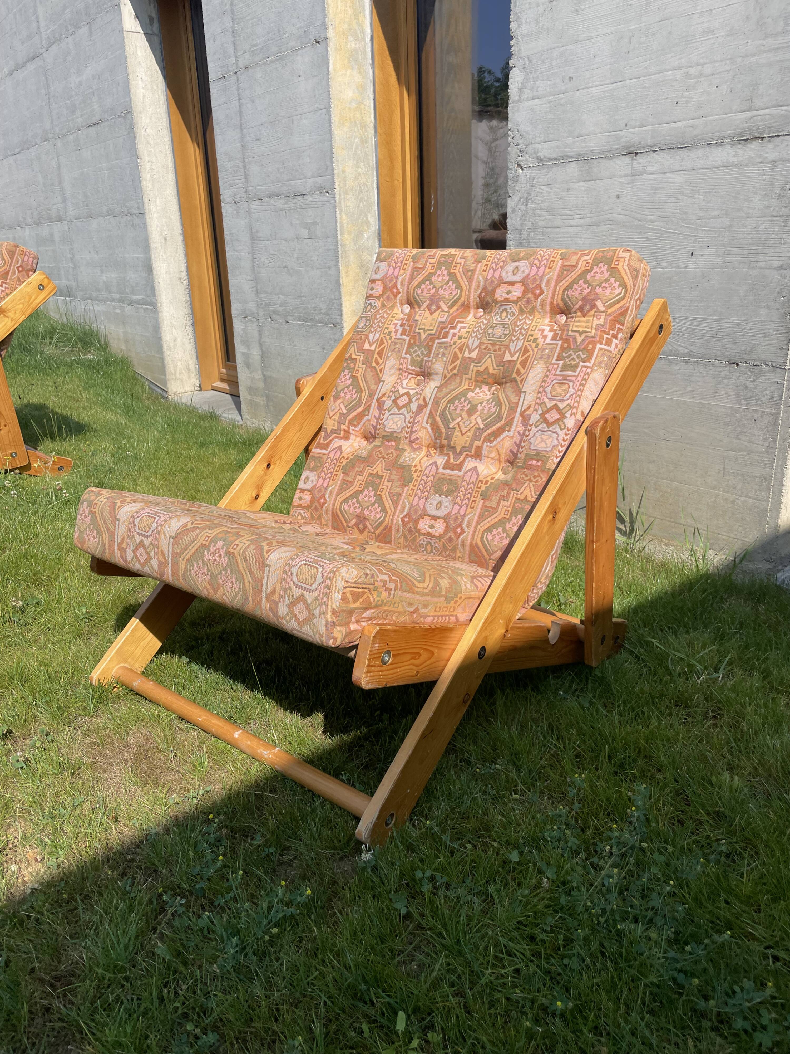 Lot 4 transats en pin Fatöli Kontiki Ikea 1970
