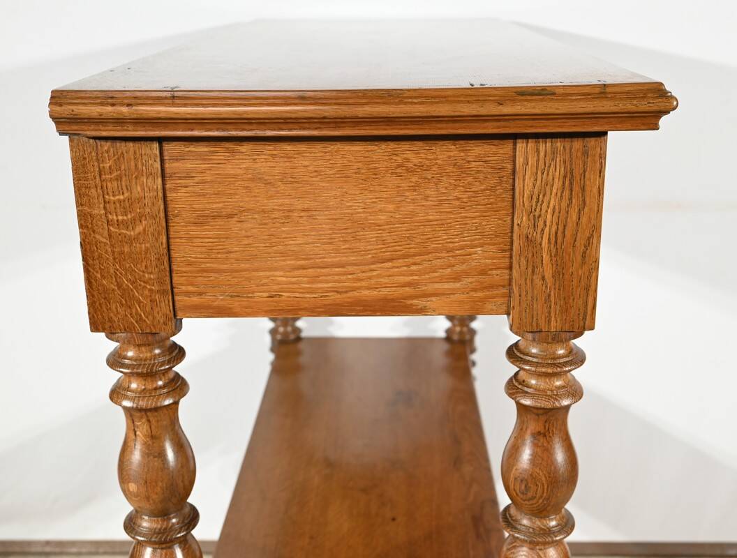 Desserte à hauteur d’appui, console en chêne, style Louis Philippe, 2ème partie du XIXème s.