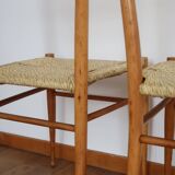 Pair of Scandinavian straw chairs