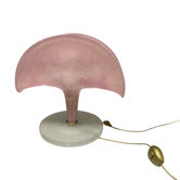 Lampe de table en verre de Murano rose des années 1980