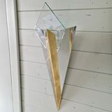 Large pair of triangular wall sconces, J.T. Kalmar, 1970-80.