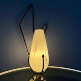 Mid-century Philips opaline glass sconce wall lamp with black frame