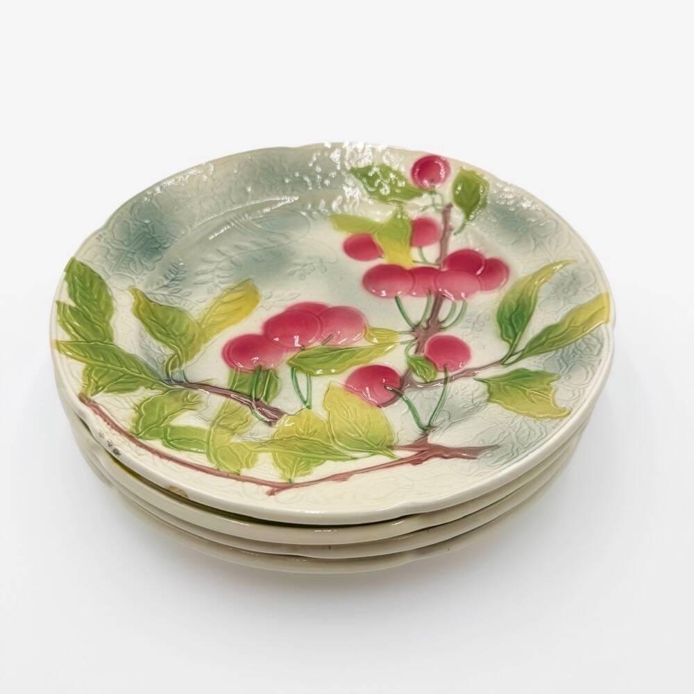 Saint-Clément "Orchard" Mid-Century Barbotine Plates