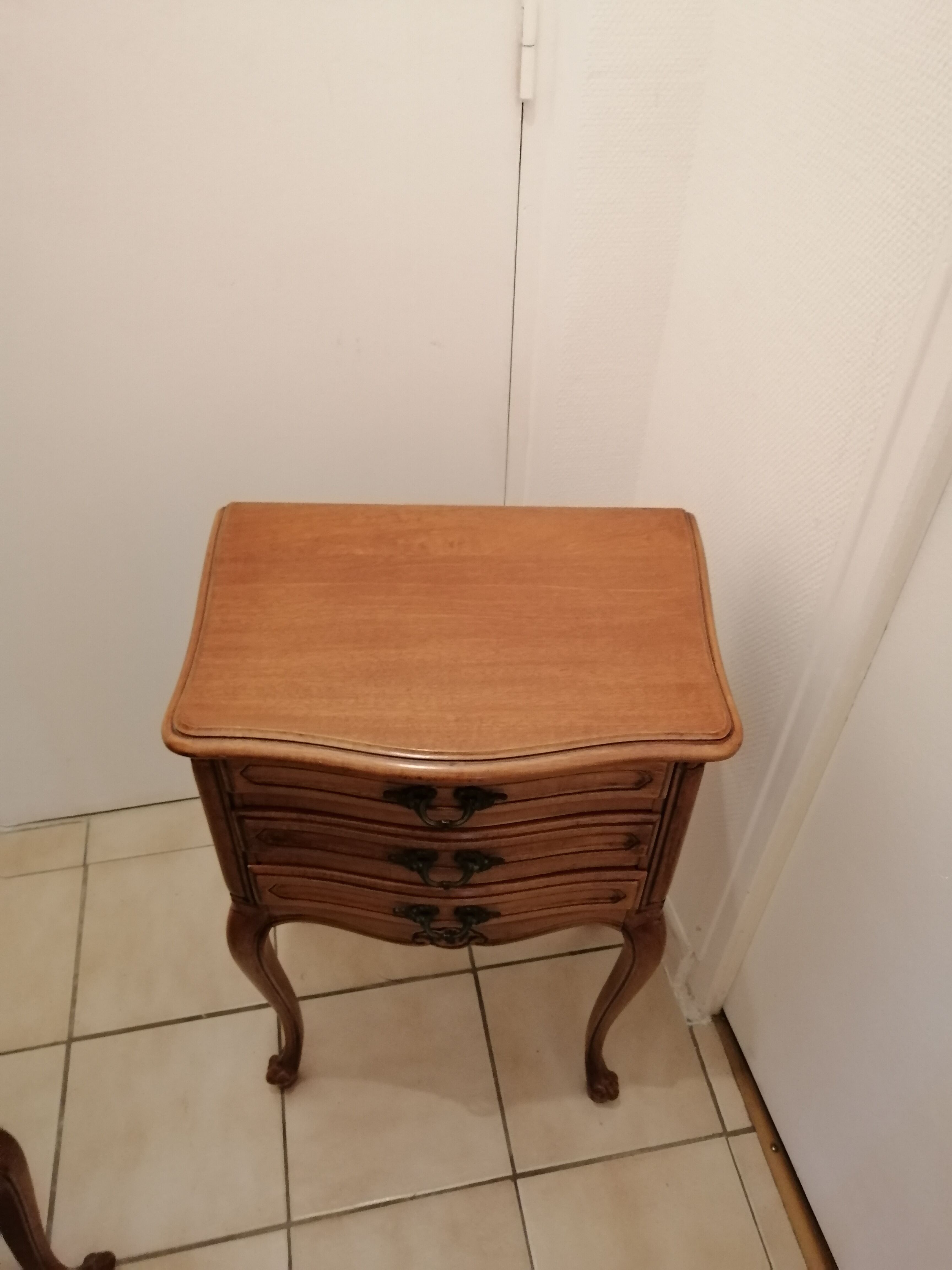 Pair of old wooden bedsides