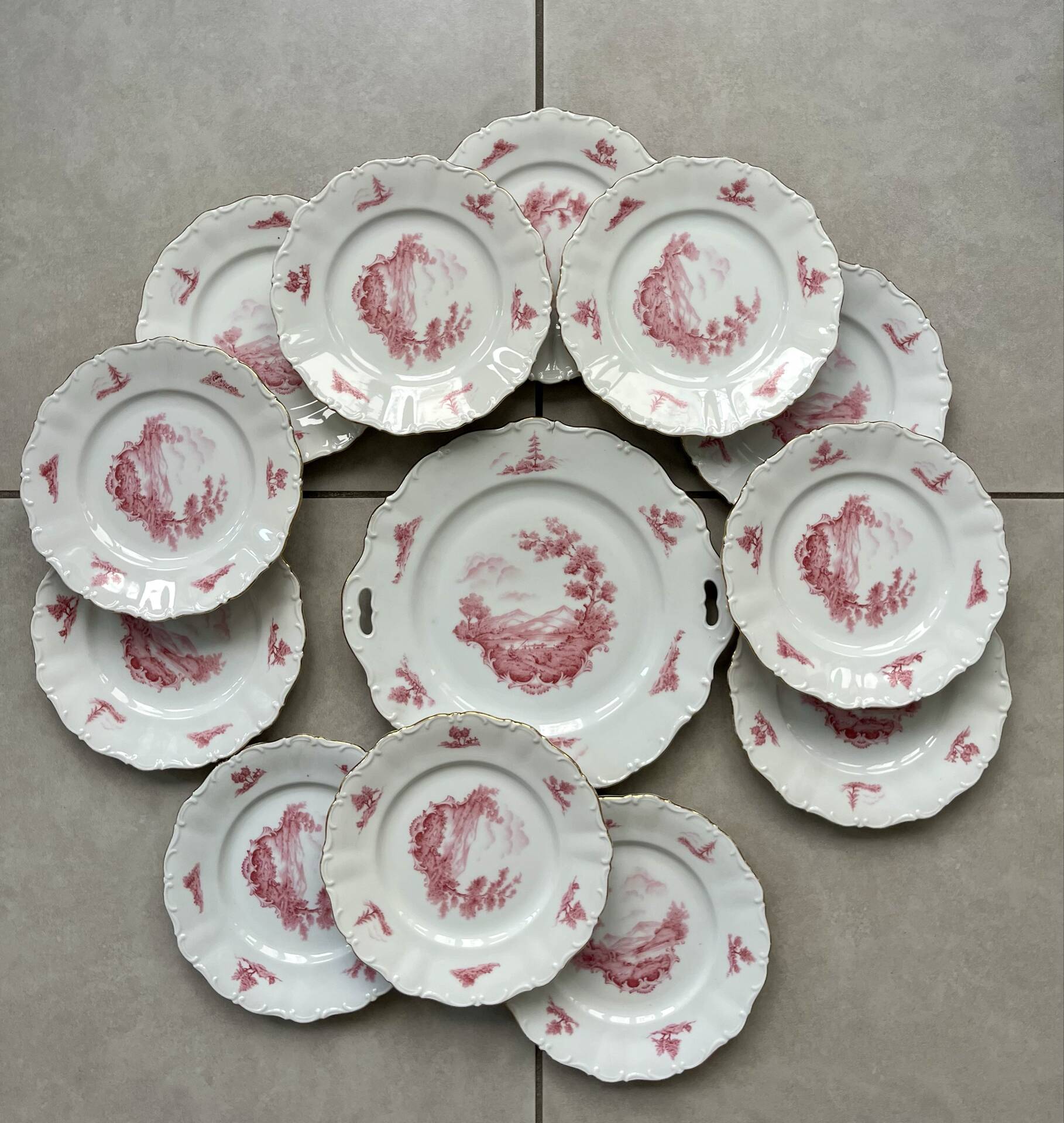 Dessert service 13 pieces porcelain