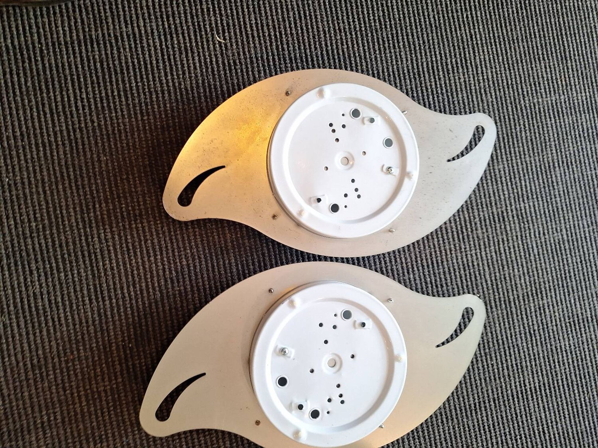 paire appliques 20 eme inox verre opaque