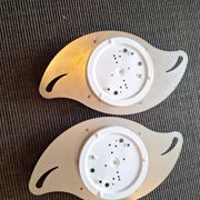 paire appliques 20 eme inox verre opaque