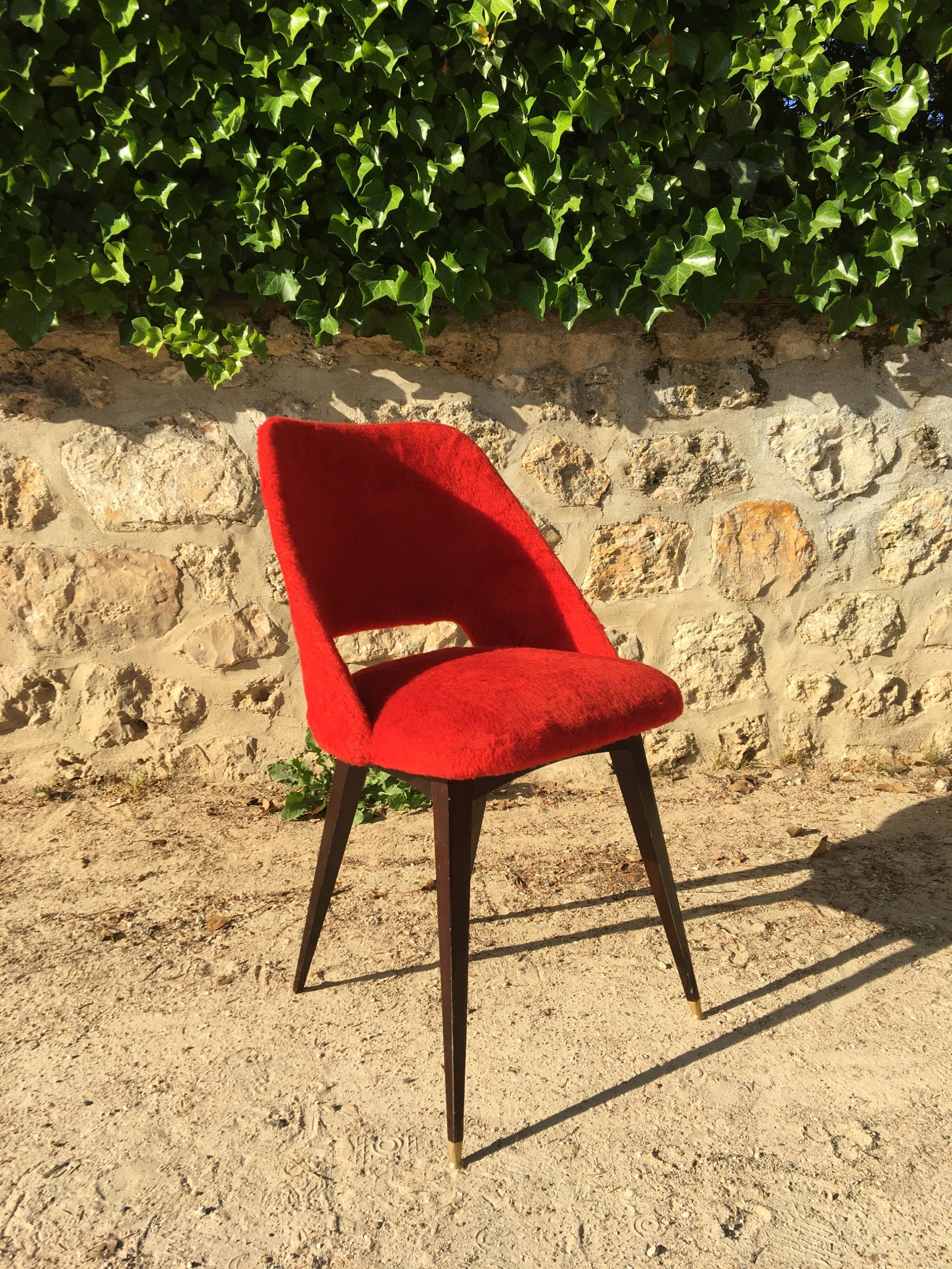 60's red soft chair