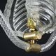 Set of 2 Pink and Transparent Murano Glass Chandelier by Barovier e Toso, 1950s