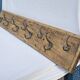 Teak coat rack with 10 double cast iron hooks