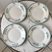 Lot de 4 assiettes plates Terre de Fer Saint-Amand XIXème