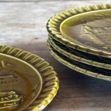 Set of 5 vintage earthenware plates