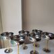 6 stainless steel chrome ice cream bowls