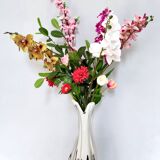 White and Purple Hand Blown Sommerso Glass Vase by Fratelli Toso, Italy