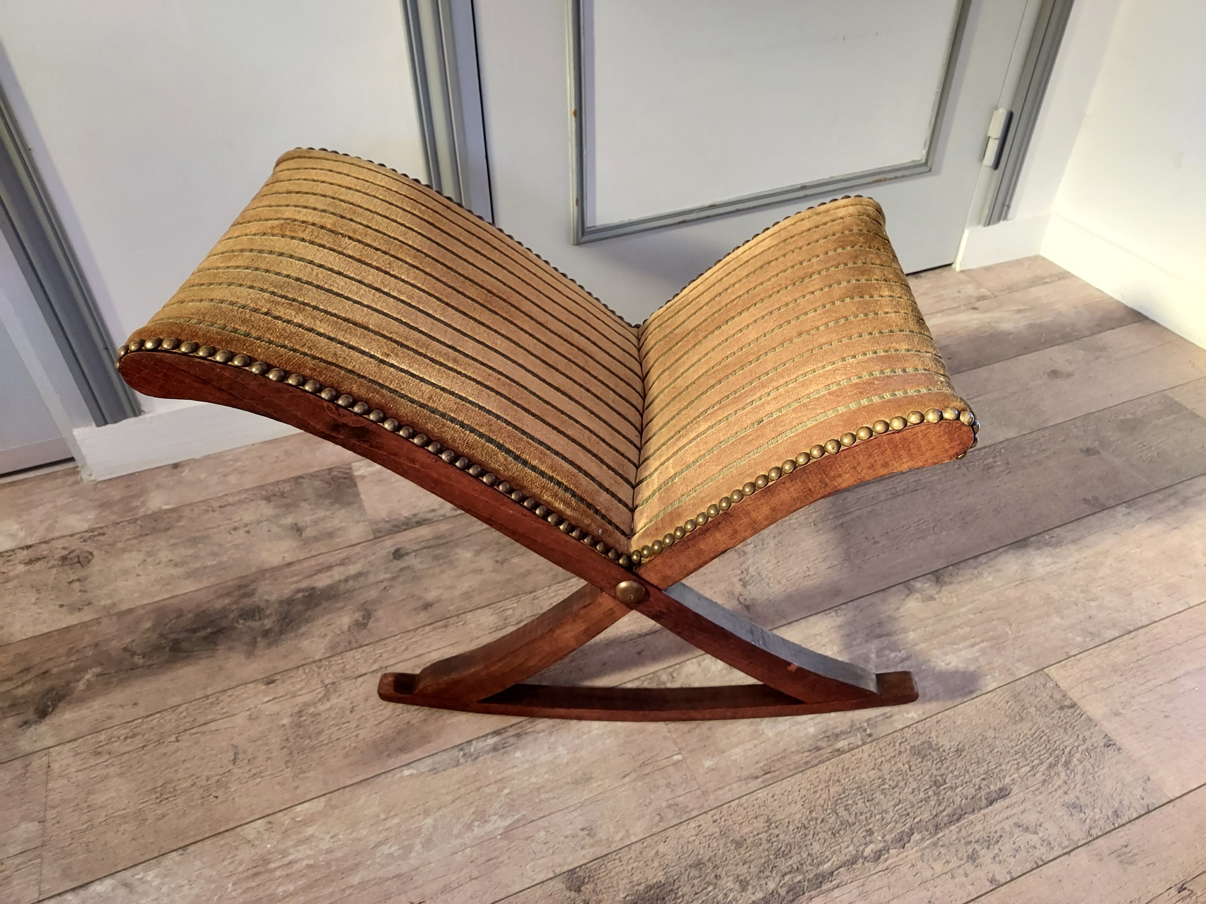 Gold tapestry foot rest