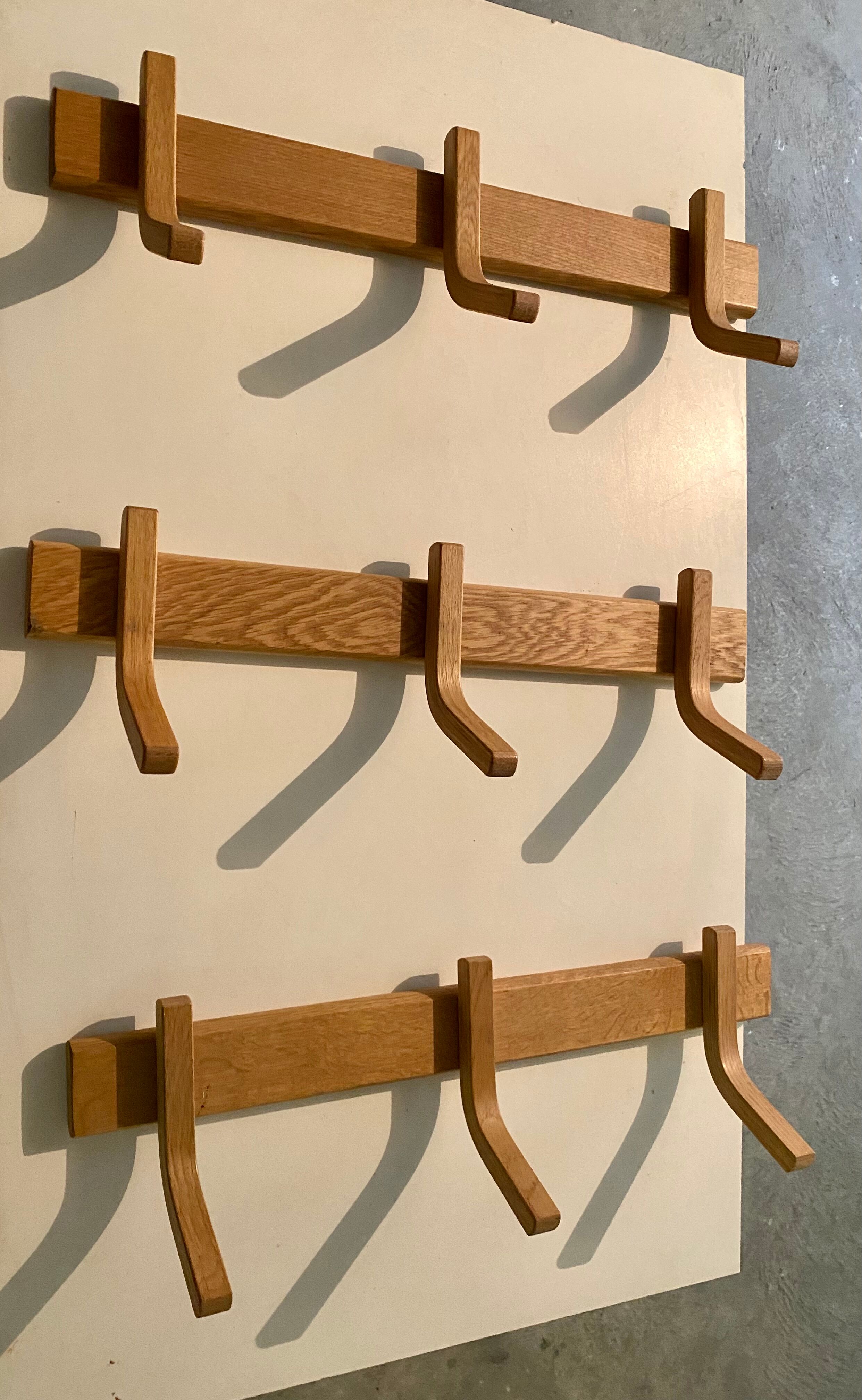 Wooden wall coat rack