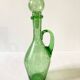 Biot green bubble glass carafe