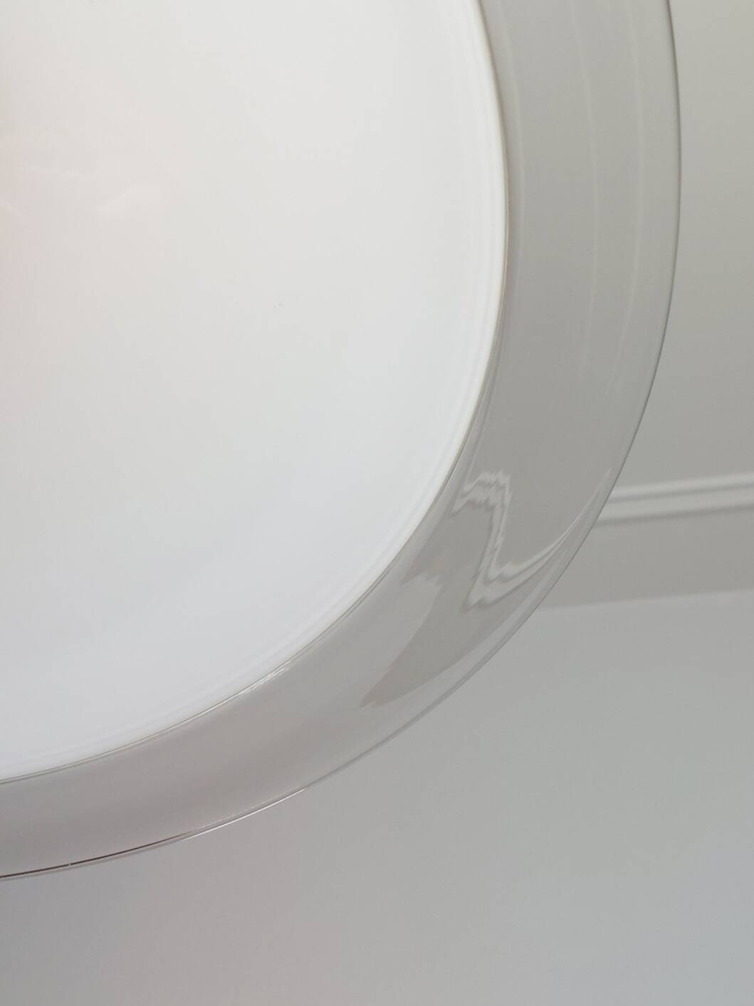 Large italian vintage hanging lamp made of glass by Leucos