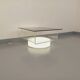 Vintage Italian square illuminated coffee table in glass and plexiglass