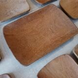 Ensemble assiettes et plat scandinave en bois massif vintage
