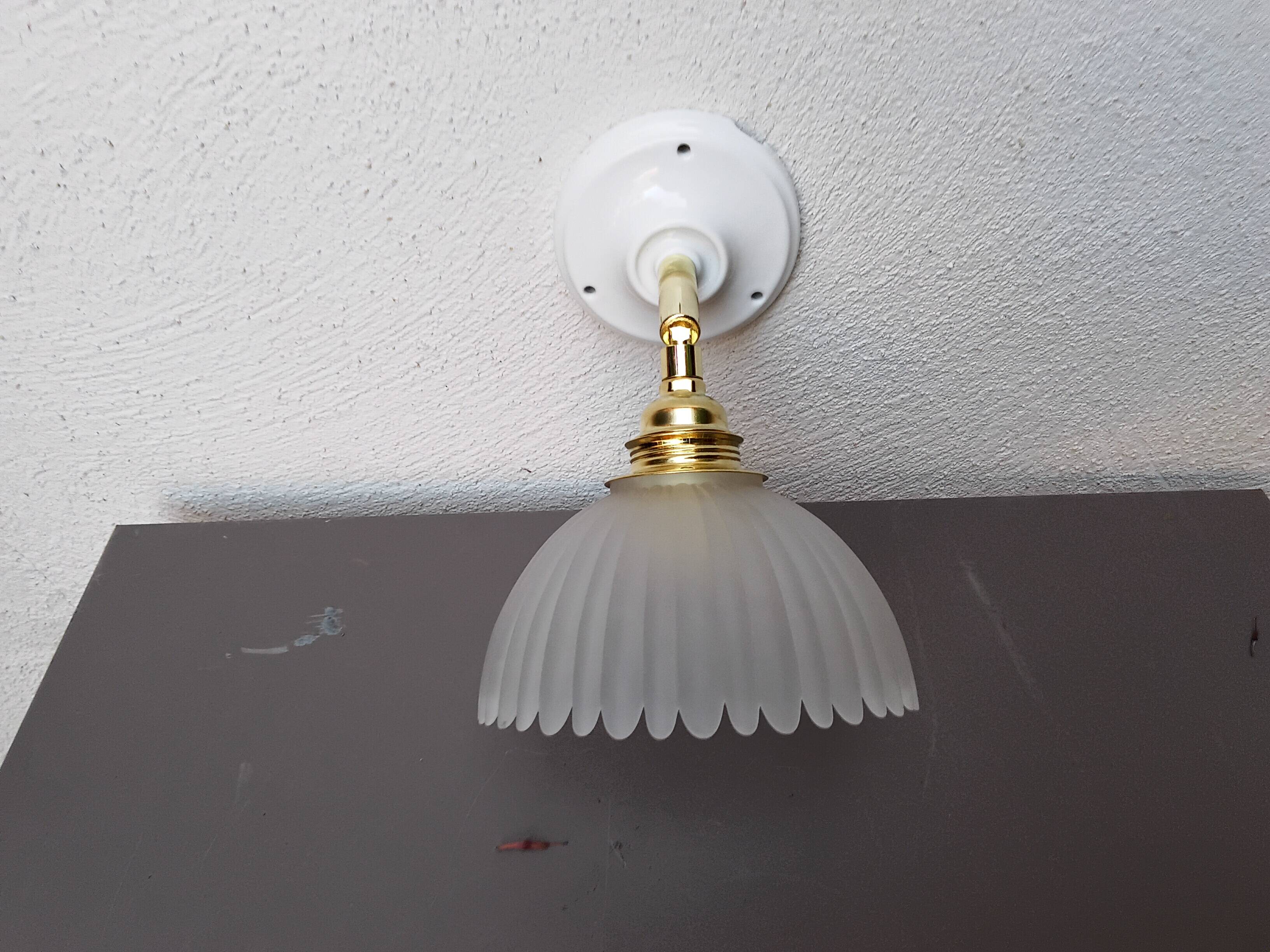 Vintage frosted glass wall light